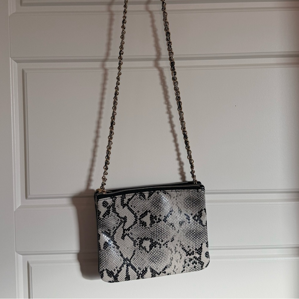 American Eagle Outfitters Black and White Snakeskin Crossbody Bag